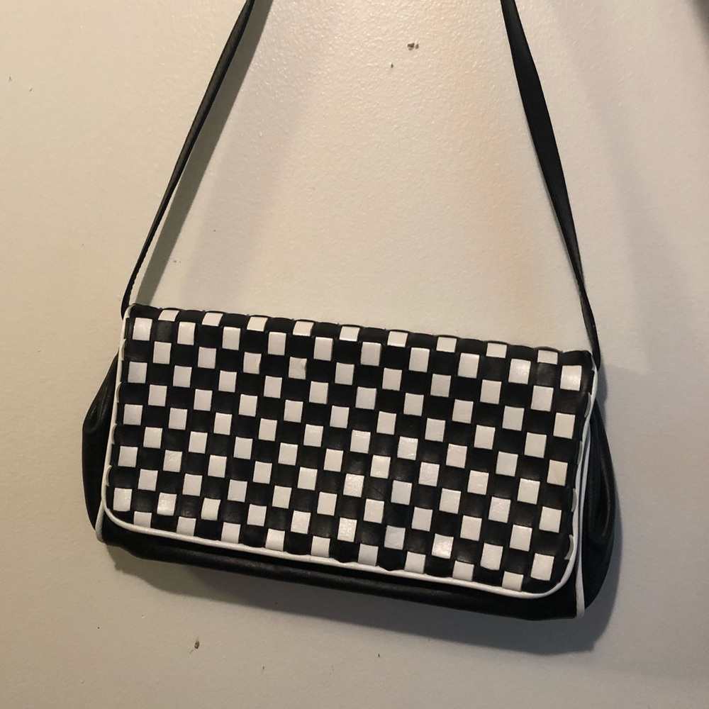 TANNER Made in Italy Woven Leather Clutch w/ Strap